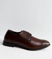 New Look Dark Brown Leather Derby Shoes
